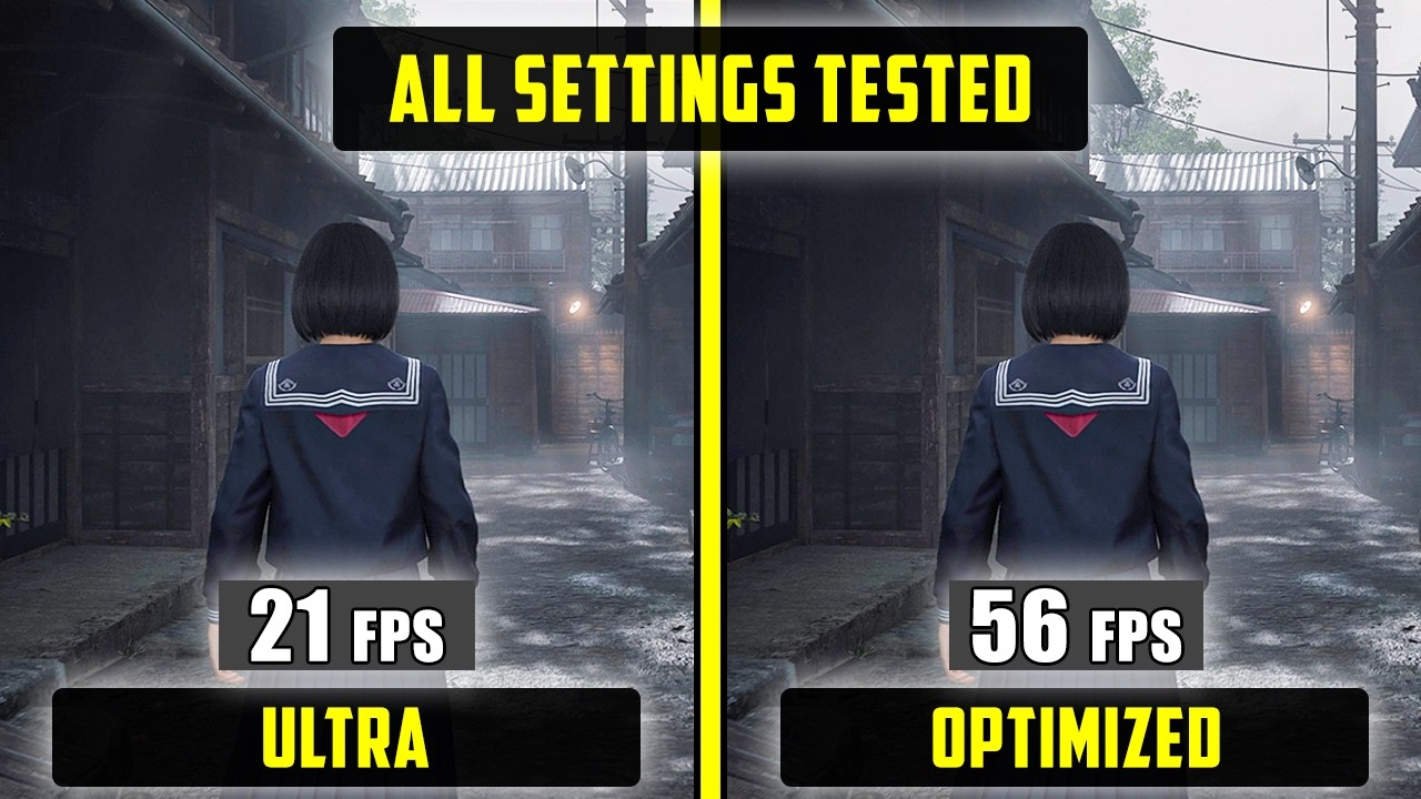 Graph showing low frame rates (FRAPS counter) on a minimal graphics settings screen