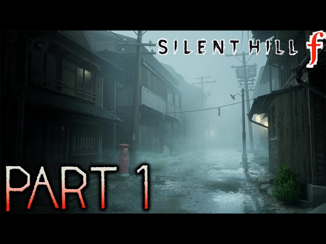 Un callejón japonés espeluznante y lluvioso de Silent Hill f, lleno de niebla y sombras inquietantes