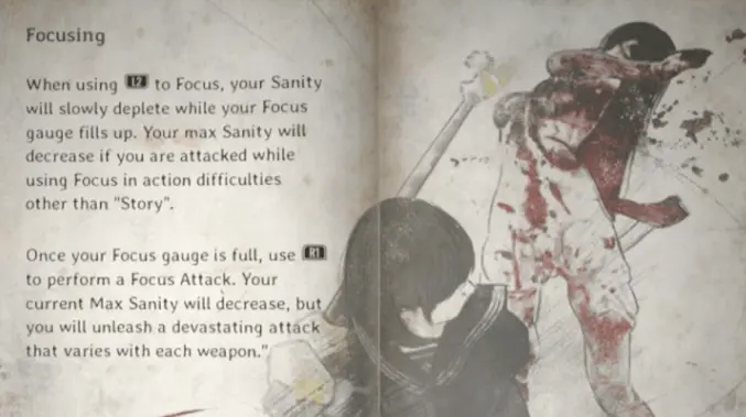 Silent Hill f Fokus-Modus-Interface und -Mechaniken