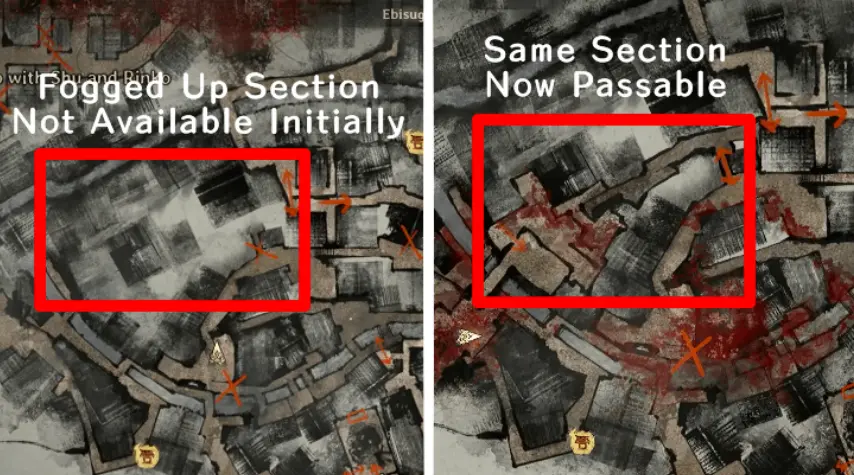 Silent Hill f Karte zeigt blockierte Gassen