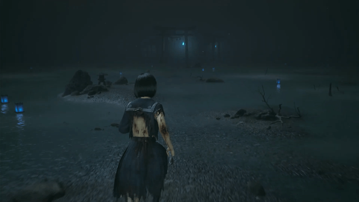 Blauen Lampen im Dark Shrine folgen