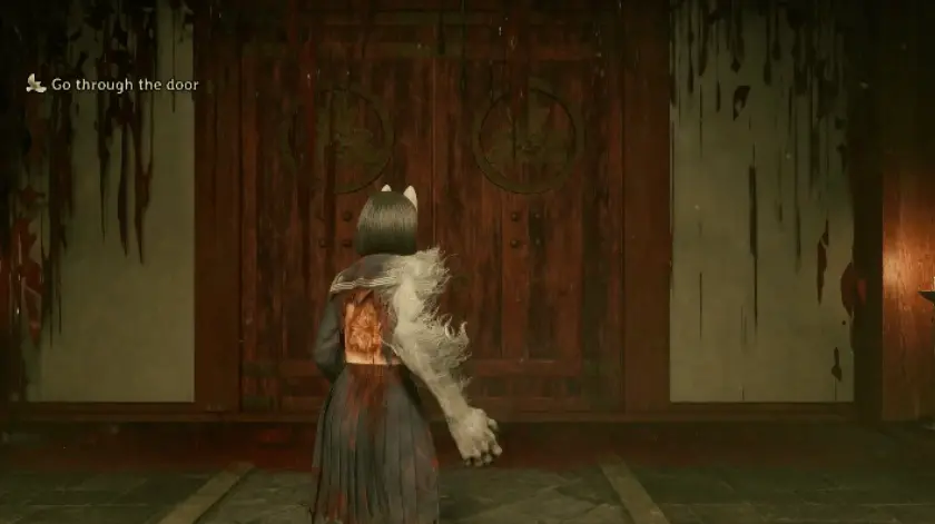 Finale Tür nach Lösung des Silent Hill f Wandbildrätsels