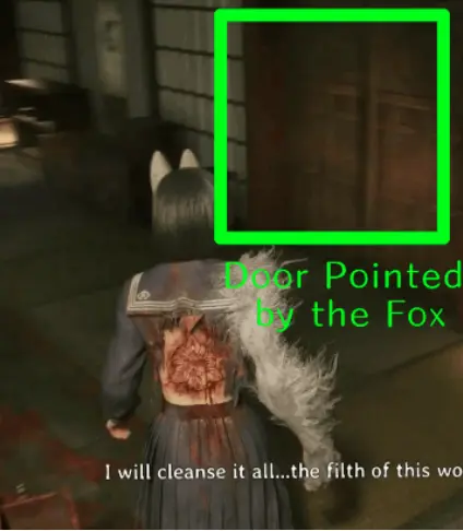 Fuchsstatue zeigt Richtung in Silent Hill f