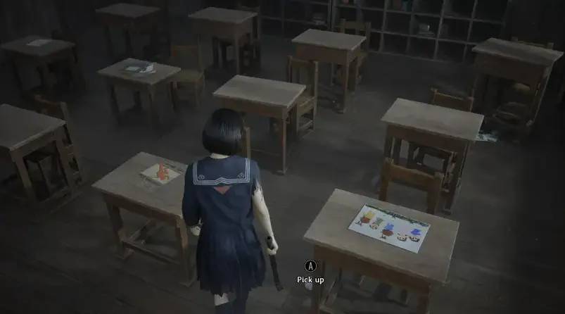 Standort der Schüler-Notiz im Klassenzimmer in Silent Hill f