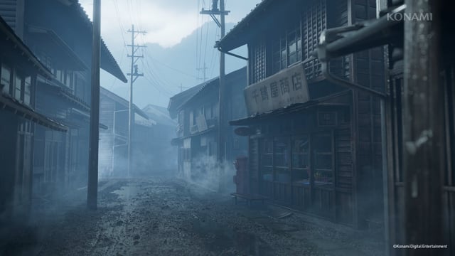 Silent Hill f atmospheric town street with fog