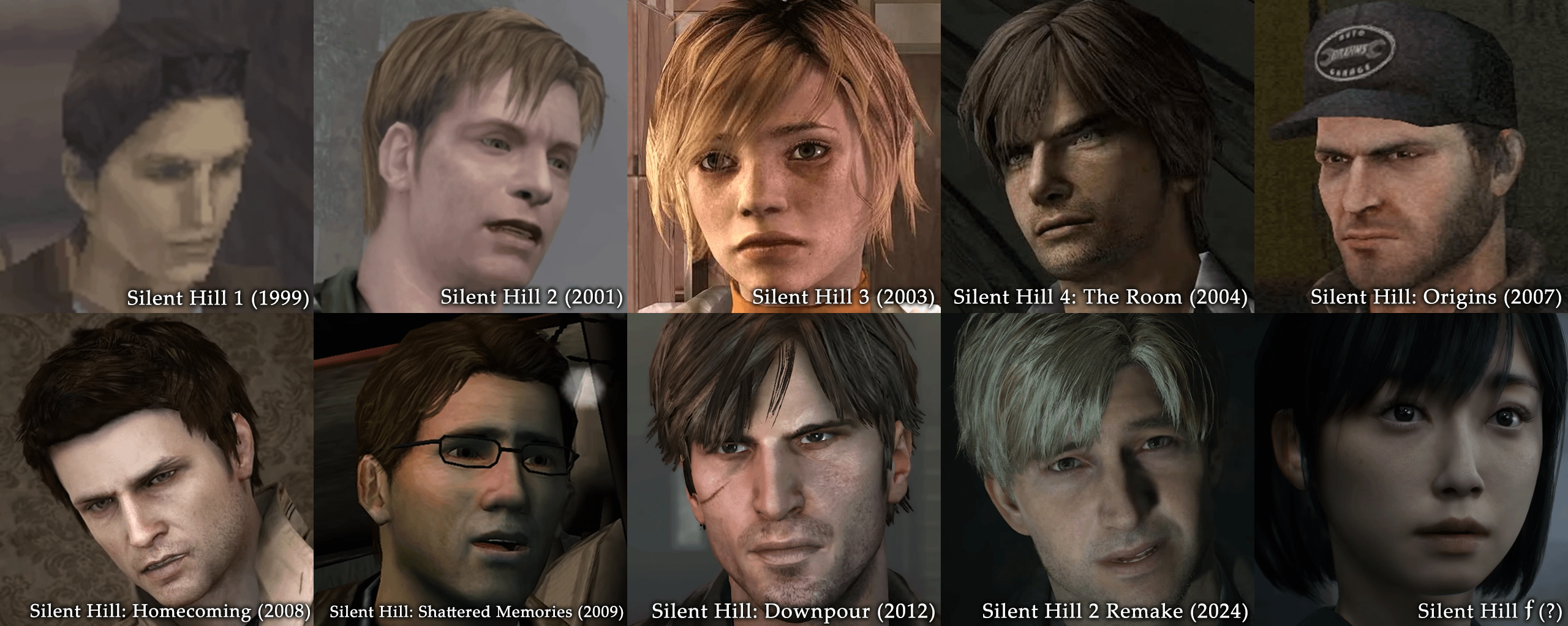 Evolution of Silent Hill imagery from classic to Silent Hill f