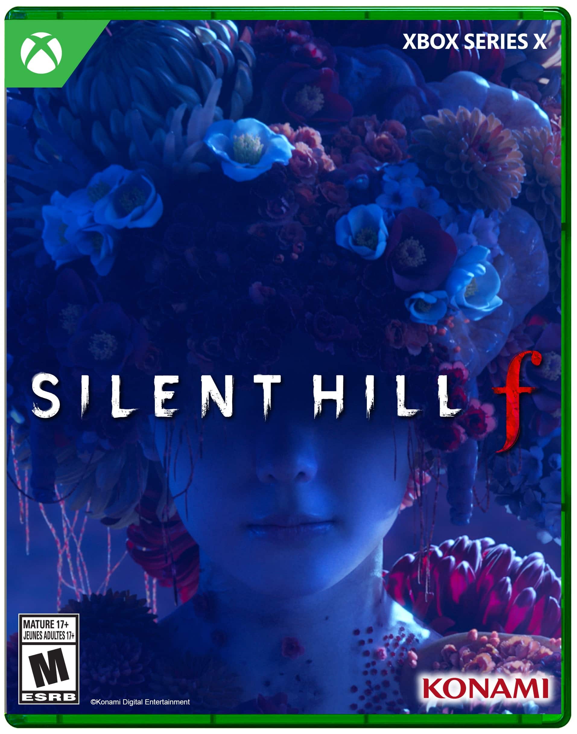Xbox Series X Konsole mit Silent Hill f Werbematerial